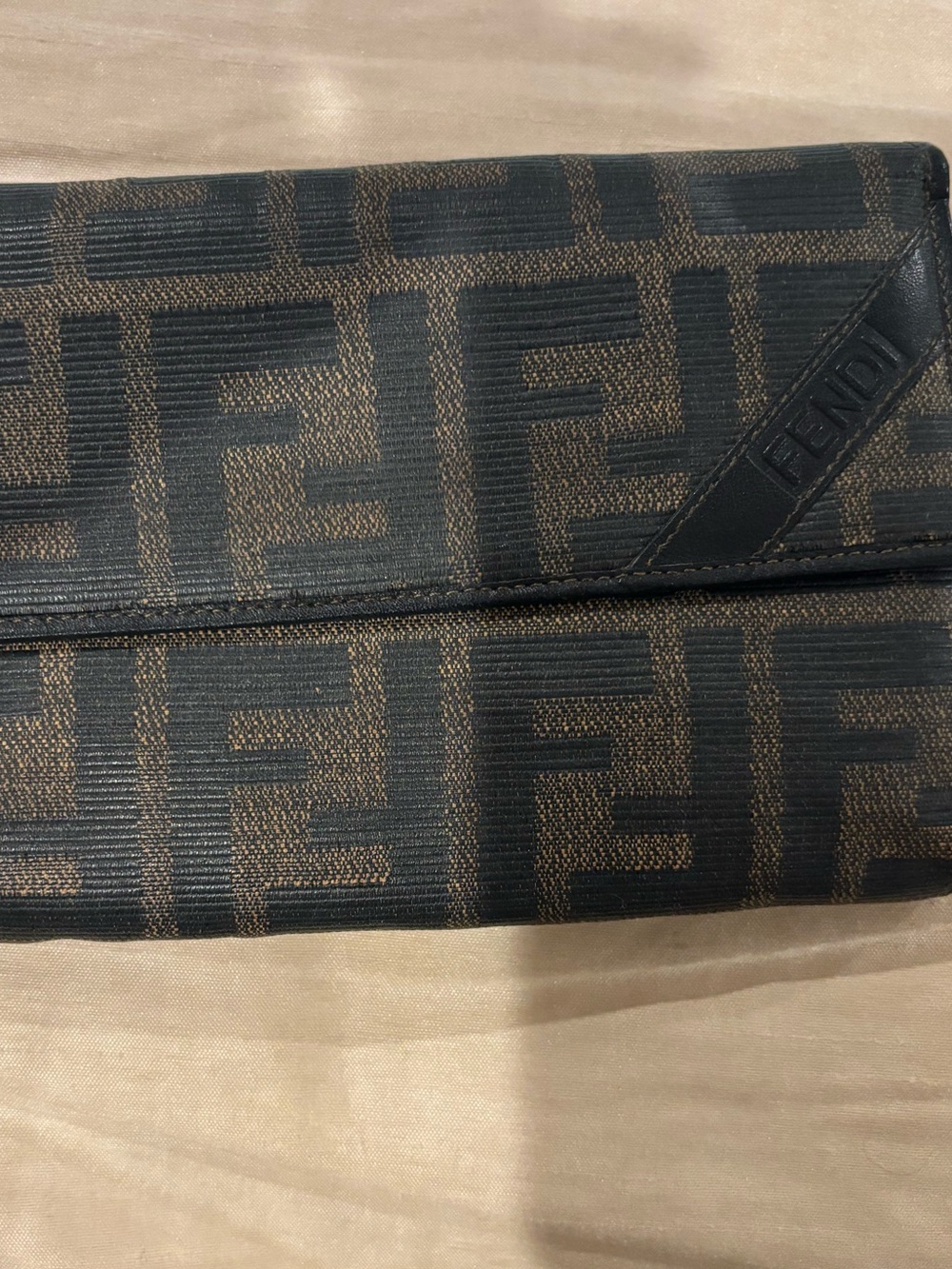Fendi Brown and Black Unisex Canvas Bifold Wallet